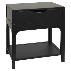 Arco Wooden Bedside Table, Small, Black by Canvas Sasson, a Bedside Tables for sale on Style Sourcebook