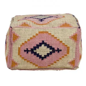 Maya Wool & Jute Square Pouf Ottoman by Canvas Sasson, a Ottomans for sale on Style Sourcebook