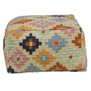 Khaleesi Wool & Jute Square Pouf Ottoman by Canvas Sasson, a Ottomans for sale on Style Sourcebook