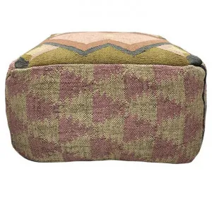 Boho Wool & Jute Square Pouf Ottoman by Canvas Sasson, a Ottomans for sale on Style Sourcebook
