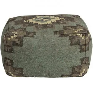 Huxley Wool & Jute Square Pouf Ottoman by Canvas Sasson, a Ottomans for sale on Style Sourcebook