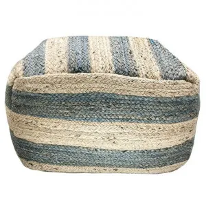 Ferrat Wool & Jute Square Pouf Ottoman by Canvas Sasson, a Ottomans for sale on Style Sourcebook