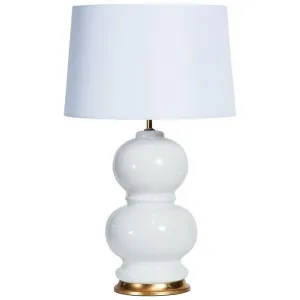 Tahitian Ceramic Base Table Lamp, White by Canvas Sasson, a Table & Bedside Lamps for sale on Style Sourcebook