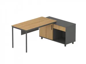 Montoya 1.75m Right Return Natural Office Desk - Charcoal Base - Last One by Interior Secrets - AfterPay Available by Interior Secrets, a Desks for sale on Style Sourcebook