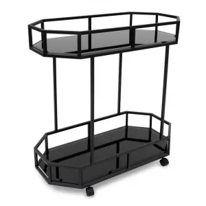 Reggie Bar Cart - Mirror and Black Base by Interior Secrets - AfterPay Available by Interior Secrets, a Sideboards, Buffets & Trolleys for sale on Style Sourcebook