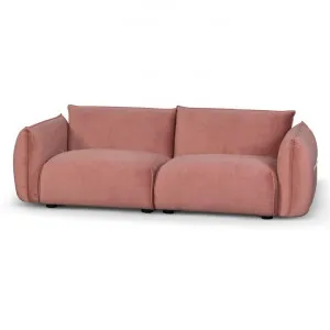 Ferrell 3 Seater Sofa - Blush Pink Velvet With Brass Frame by Interior Secrets - AfterPay Available by Interior Secrets, a Sofas for sale on Style Sourcebook