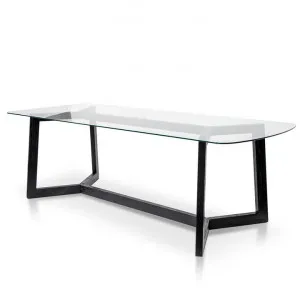 Ex Display - Massey 2.4m Dining Table - Glass Top with Black Base by Interior Secrets - AfterPay Available by Interior Secrets, a Dining Tables for sale on Style Sourcebook