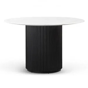 Elino 1.2m Round White Marble Dining Table - Black by Interior Secrets - AfterPay Available by Interior Secrets, a Dining Tables for sale on Style Sourcebook