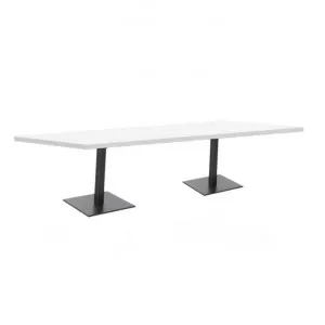 Scope 2.4m Boardroom Rectangular Office Table - White Top with Black Legs by Interior Secrets - AfterPay Available by Interior Secrets, a Study for sale on Style Sourcebook