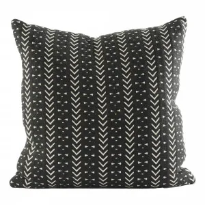 Tracer Feather Fill Cushion 50x50cm in Black by OzDesignFurniture, a Cushions, Decorative Pillows for sale on Style Sourcebook