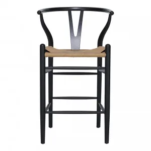 Megs Bar Chair in Black / Natural Seat by OzDesignFurniture, a Bar Stools for sale on Style Sourcebook