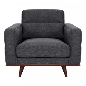 Astrid Armchair in Talent Charcoal / Brown Leg by OzDesignFurniture, a Chairs for sale on Style Sourcebook