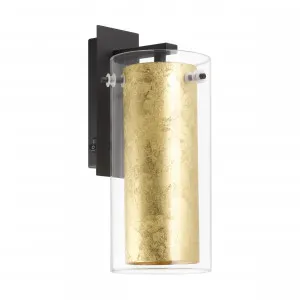 Eglo Pinto E27 Wall Light IP20 Gold and Black by Eglo, a Outdoor Lighting for sale on Style Sourcebook