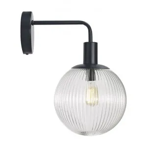 Legarno Metal & Glass Wall Light, Clear / Black by Oriel Lighting, a Wall Lighting for sale on Style Sourcebook