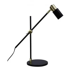 Charlie Metal Adjustable Desk Lamp, Satin Brass / Black by Stylux, a Desk Lamps for sale on Style Sourcebook