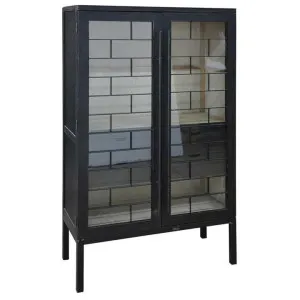 Siera Pine Timber 2 Door Display Cabinet, Distressed Black by Florabelle, a Cabinets, Chests for sale on Style Sourcebook
