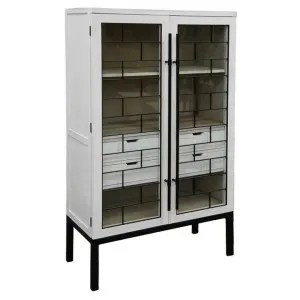 Siera Pine Timber 2 Door Display Cabinet, Distressed White by Florabelle, a Cabinets, Chests for sale on Style Sourcebook