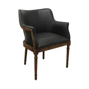 Boston Leather & Birch Timber Armchair by Provencal Treasures, a Chairs for sale on Style Sourcebook