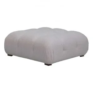 Hugo Boucle Fabric Square Ottoman, Light Grey by MRD Home, a Ottomans for sale on Style Sourcebook