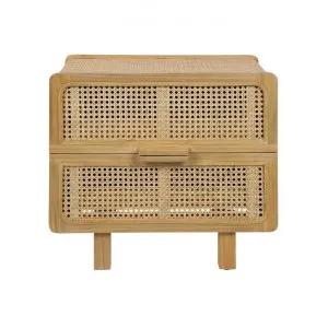 Hayme Timber & Rattan Bedside Table, Natural by MRD Home, a Bedside Tables for sale on Style Sourcebook