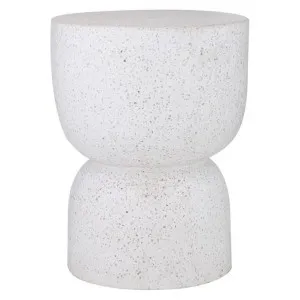 Kaia Terrazzo & Cement Side Table / Stool, White by Amalfi, a Side Table for sale on Style Sourcebook
