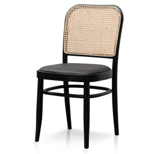 Ex Display - Bonilla Black Cushion Dining Chair - Natural Rattan by Interior Secrets - AfterPay Available by Interior Secrets, a Dining Chairs for sale on Style Sourcebook