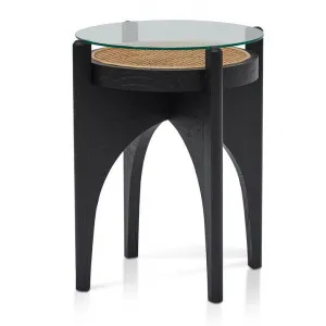 Mcdaniel 50cm Round Glass Side Table - Black by Interior Secrets - AfterPay Available by Interior Secrets, a Side Table for sale on Style Sourcebook