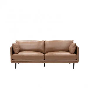Lennox Mali Tan Leather Sofa - 3 Seater by James Lane, a Sofas for sale on Style Sourcebook