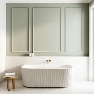 Bao Fluted 1700mm Back to Wall Bath - Matte White by Bao Bath, a Bathtubs for sale on Style Sourcebook