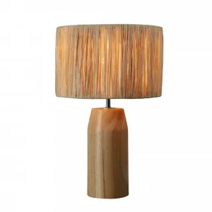 Nora Living Gara Raffia & Timber Table Lamp (E27) Natural by Nora Living, a Table & Bedside Lamps for sale on Style Sourcebook