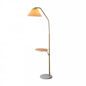 Nora Living Lumiere Floor Lamp with Shelf (E27) Sand by Nora Living, a Floor Lamps for sale on Style Sourcebook