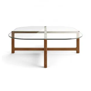 Quarry Glass & Timber Square Coffee Table, 89cm, Walnut by Gus, a Coffee Table for sale on Style Sourcebook