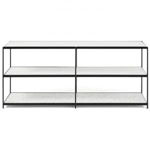 Luwin Metal Console Table, Terrazzo Top, 150cm, White / Black by M Co Living, a Console Table for sale on Style Sourcebook