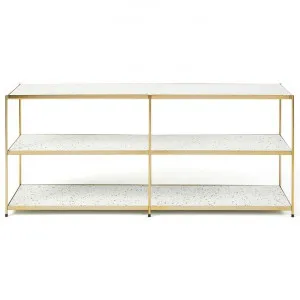 Luwin Metal Console Table, Terrazzo Top, 150cm, White / Gold by M Co Living, a Console Table for sale on Style Sourcebook