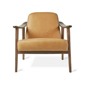 Baltic Leather & Walnut Timber Armchair, Canyon Whiskey / Walnut by Gus, a Chairs for sale on Style Sourcebook