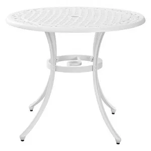 Marco Cast Aluminium Round Outdoor Dining Table, 90cm, White by CHL Enterprises, a Tables for sale on Style Sourcebook