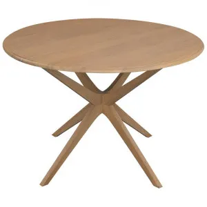 Dion Oak Timber Round Dining Table, 110cm, Natural by Centrum Furniture, a Dining Tables for sale on Style Sourcebook