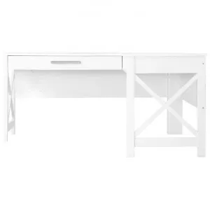 Erie Farmhouse Corner Desk, 158cm, Distressed White by Modish, a Desks for sale on Style Sourcebook