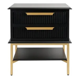 Aimee Bedside Table, Small, Black / Gold by Cozy Lighting & Living, a Bedside Tables for sale on Style Sourcebook