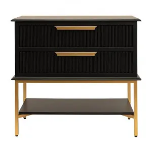 Aimee Bedside Table, Large, Black / Gold by Cozy Lighting & Living, a Bedside Tables for sale on Style Sourcebook