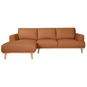 Rocella Italian Leather Corner Sofa, 2.5 Seater with LHF Chaise, Tan by OZW Furniture, a Sofas for sale on Style Sourcebook