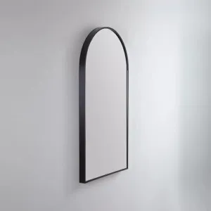 Modern Arch Metal Frame Bathroom Mirror - 7 colour options - 91 x 51cm Matt White by Luxe Mirrors, a Vanity Mirrors for sale on Style Sourcebook