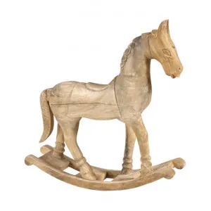 Kasim Antique Mango Wood Rocking Horse Ornament by Florabelle, a Decor for sale on Style Sourcebook