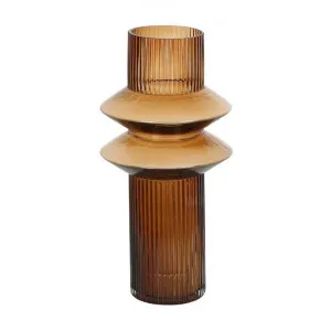 Manhattan Fluted Vase, Style B, Amber by Florabelle, a Vases & Jars for sale on Style Sourcebook