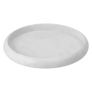 Santiago Marble Round Tray, Medium, White by Florabelle, a Trays for sale on Style Sourcebook