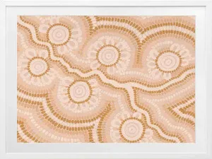 Connection to the River Neutral Framed Art Print by Urban Road, a Aboriginal Art for sale on Style Sourcebook