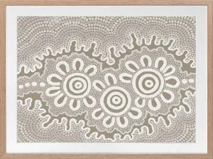 Small Gatherings Grey Framed Art Print by Urban Road, a Aboriginal Art for sale on Style Sourcebook