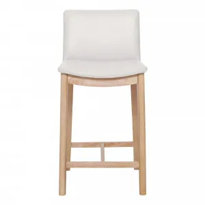 Everest Bar Chair in Leather White / Oak Stain by OzDesignFurniture, a Bar Stools for sale on Style Sourcebook