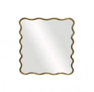 Amelia Square Gold Wall Mirror 101cm x 101cm by Luxe Mirrors, a Mirrors for sale on Style Sourcebook