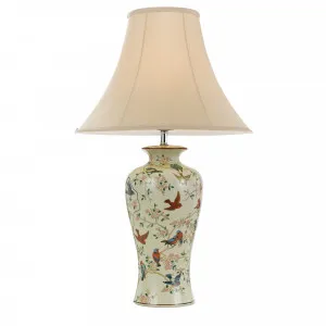 Telbix Shibo Bird Print Table Lamp With Cream Shade E27 by Telbix, a Table & Bedside Lamps for sale on Style Sourcebook